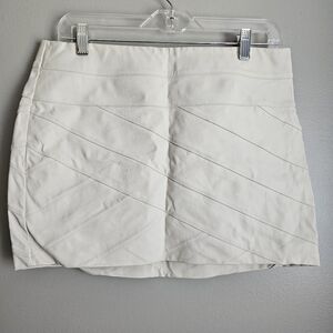 Express Faux Leather White Creme Nude Bandage Miniskirt Mini Skirt Size 8